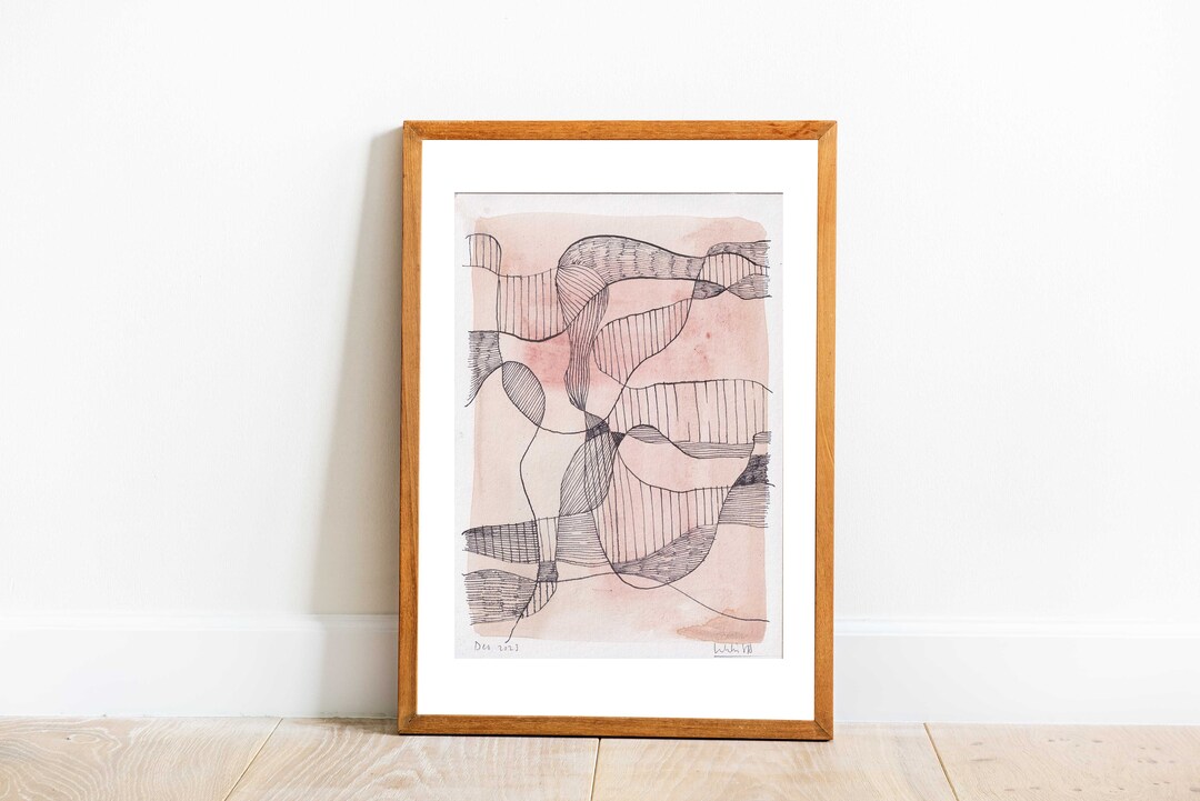 Abstract Ink Drawing N.3 A5 - Original Abstract Drawing With Ink Lines ...