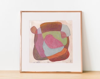 Pintura abstracta ORIGINAL 15x15 cm - N.° 2, técnica mixta, de Catalina Somolinos