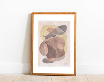 Abstract watercolour drawing N.6 A5 - Original abstract watercolor drawing with organical shapes by Catilustre