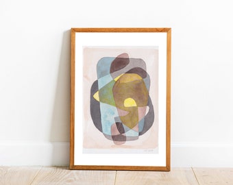 Abstract watercolour drawing N.7 A5 - Original abstract watercolor drawing with organical shapes by Catilustre