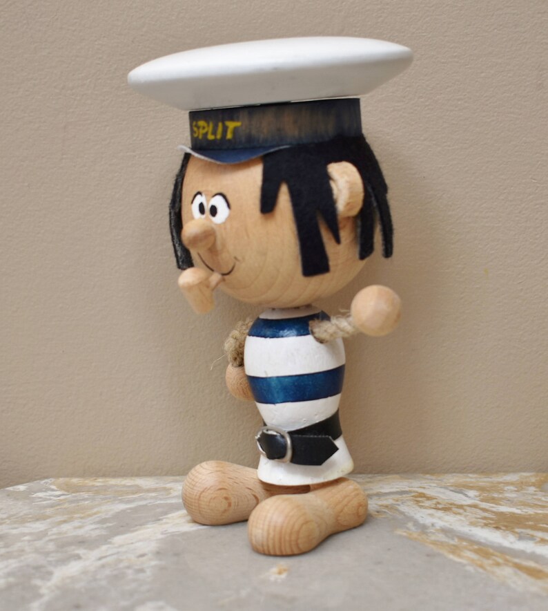 Vintage Wooden Sailor Seaman Figurine Nautical Navy Man Etsy