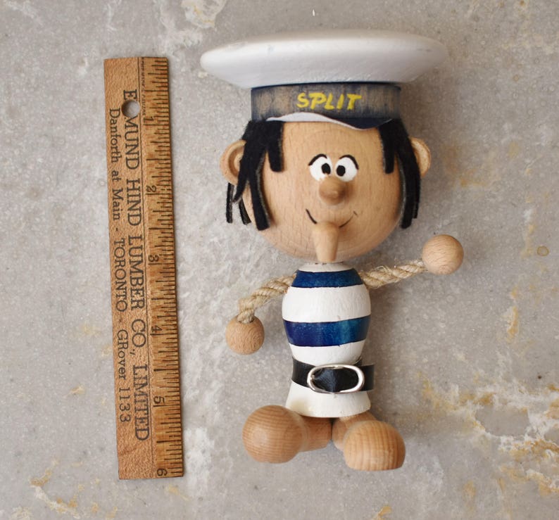 Vintage Wooden Sailor Seaman Figurine Nautical Navy Man Etsy