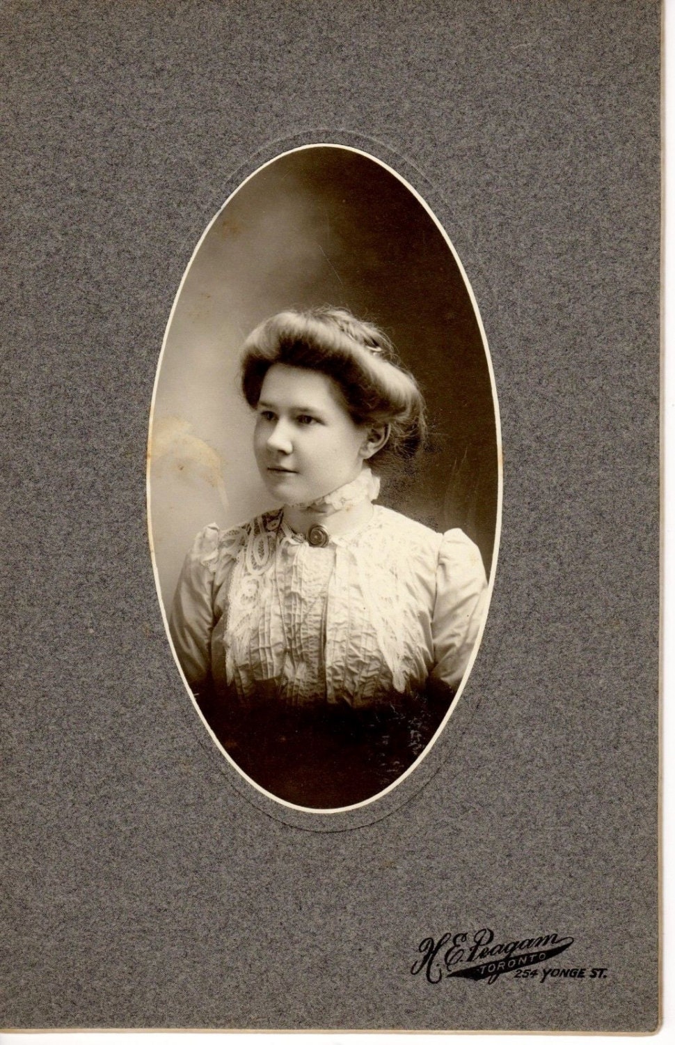Antique Young Victorian Woman Gibson Girl Hairdo Portrait Etsy