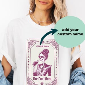 T-shirt « Tante », couleurs confort, carte de tarot, cadeau pour tante, annonce de grossesse pour sœur, future tante