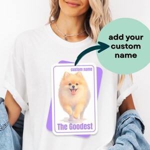 Pastel Pomeranian Playing Card T-Shirt, Cute Dog Graphic Comfort Colors Tee, Joyful Summer Vibes Fur Pride Top, Watercolor Dog Mom Dad Gift