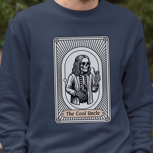 Camiseta de tío, sudadera con la carta del tarot del tío, regalo para tío, anuncio de embarazo para hermano, sudadera de futuro tío, arte de calavera