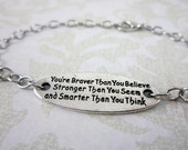 Brave Bracelet, inspirational bracelet, jewelry with meaning, brave bracelet, meaningful bracelets, strength bracelet, quote bracelet, gifts