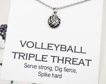 Volleybollhalsband, med siffror, volleybollsmycken, lagberlockhalsband, motivationshalsband med betydelse, personligt, volleybollsmycken