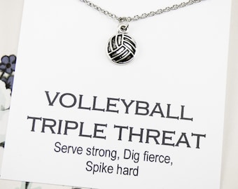 Volleyball Necklace, with numbers, volleyball jewelry, team charm necklace, motivational necklace with meaning, personal, volley jewellery