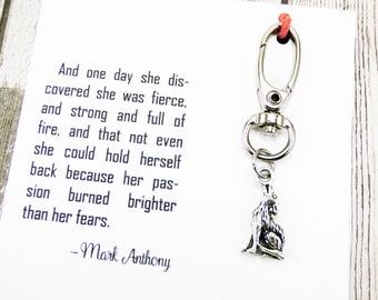 Wolf keychain, wolf gifts for her, strength gifts for wolf lovers, meaningful, cool keychains for backpacks, inspirational wolf themed gifts