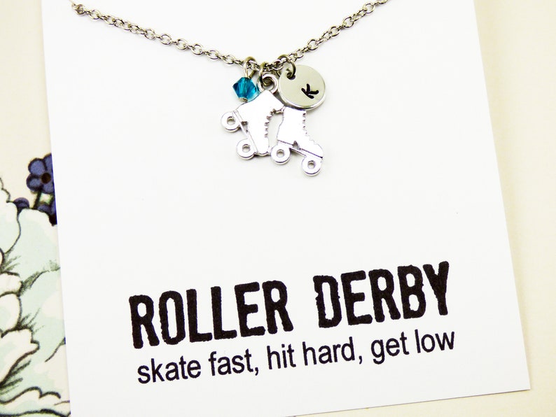 Rullskridskohalsband, roller derby-presenter, rullskridskoåkningssmycken, derbytjejer, inspirerande halsband med mening, motivationspresenter bild 3