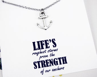 Nautical Anchor Necklace, anchor jewelry, ship necklace, boat, refuse to sink necklace, meaningful gifts, jewelry for women, personal