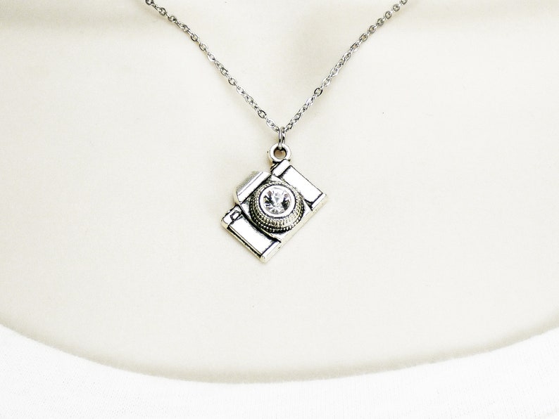 Silver Camera Necklace, camera jewelry, photographer, life, moment, inspirational, stainless steel, personal, meaningful, gifts, friend image 6