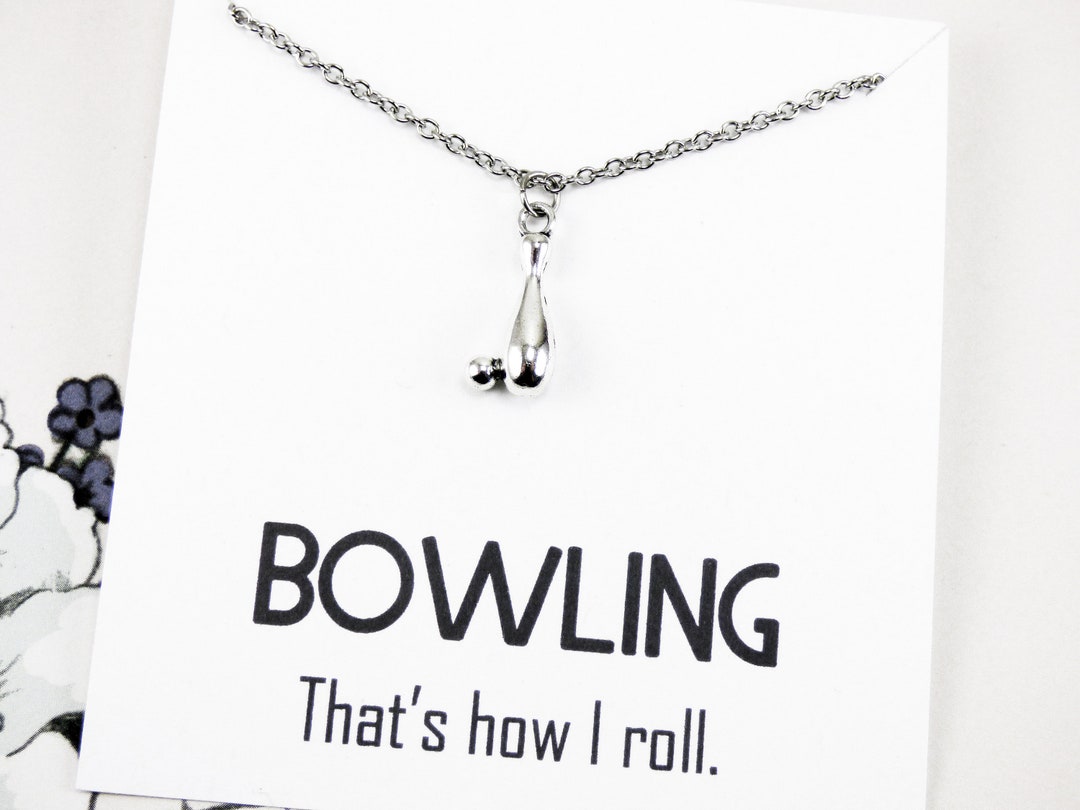 Bowling Pin Ball Necklace, Personalized Bowling Charm Jewelry, Jewelry