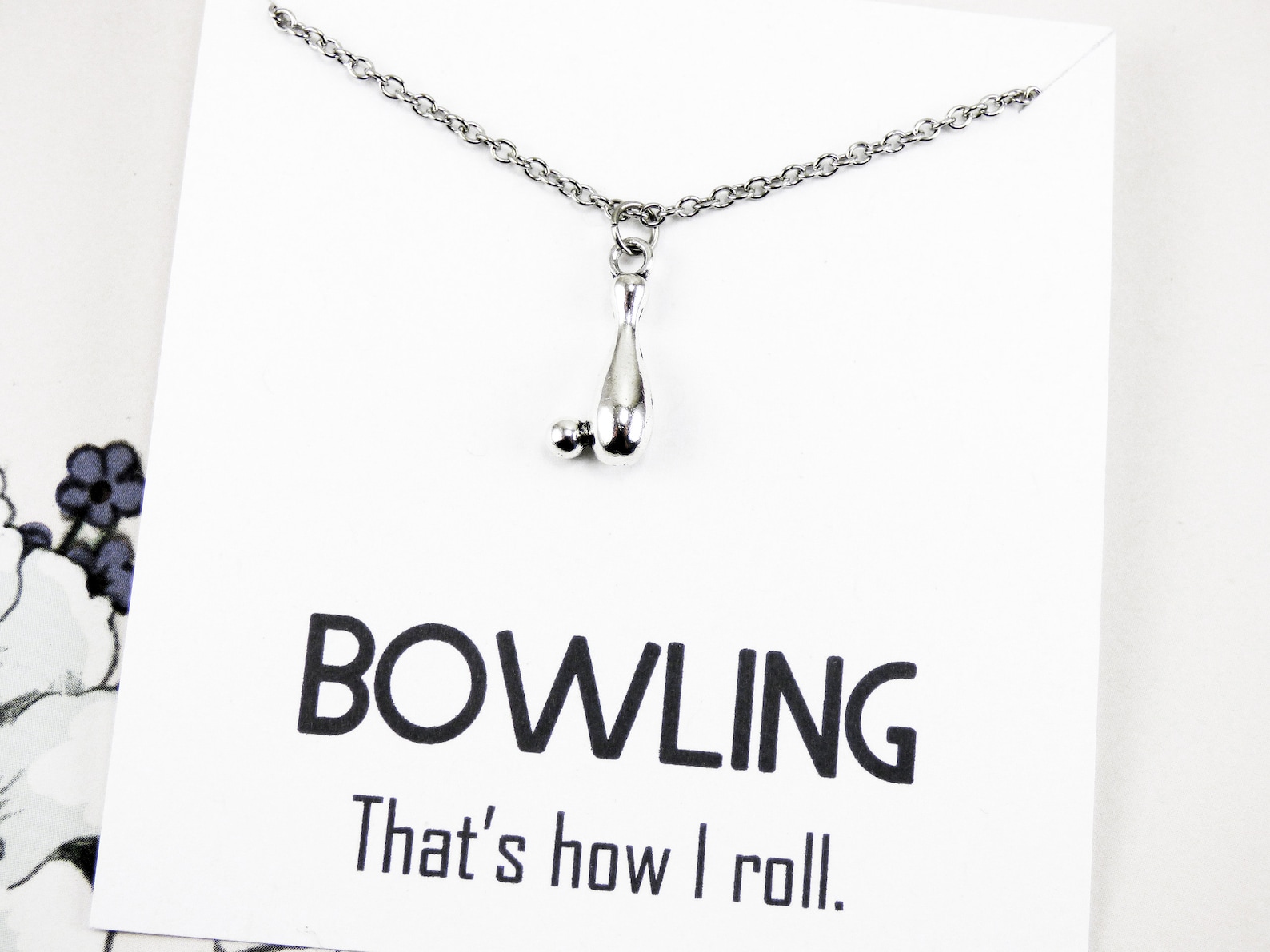 Bowling Pin Ball Necklace personalized bowling charm jewelry Etsy