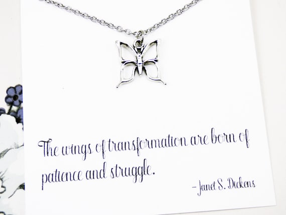 Butterfly Charm Necklace Silver 