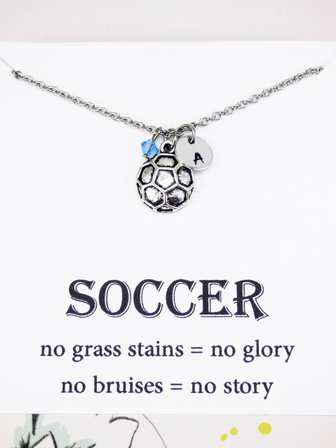 Soccer Necklace soccer ball jewelry team meaningful Etsy