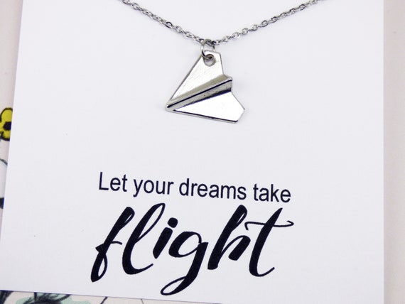 Paper Airplane Necklace Travelling Necklaces Homemade Jewelry