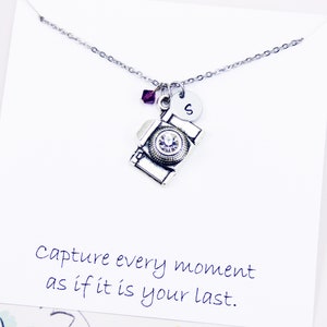 Silver Camera Necklace, camera jewelry, photographer, life, moment, inspirational, stainless steel, personal, meaningful, gifts, friend image 4