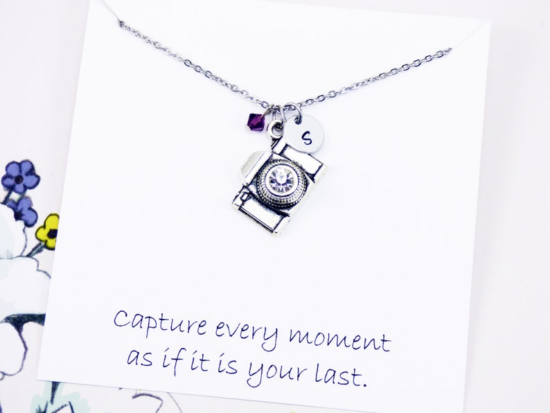 Silver Camera Necklace, camera jewelry, photographer, life, moment, inspirational, stainless steel, personal, meaningful, gifts, friend image 4