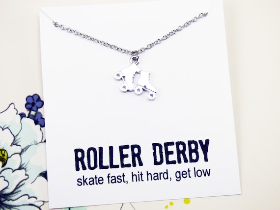 Roller Skate Necklace, roller derby gifts, roller skating jewelry, derby girls, inspirational necklace with meaning, motivational gifts