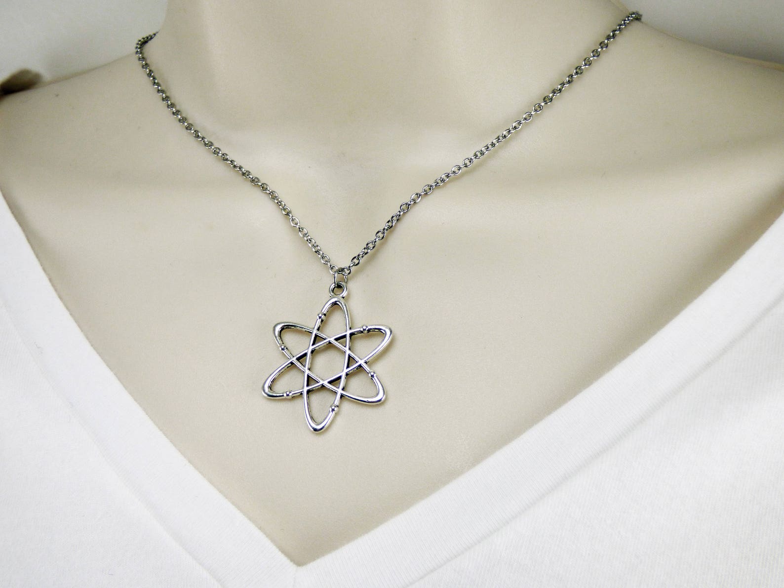 Atom Necklace Science Necklace Atomic Jewelry Nerd Etsy