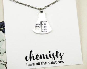 Chemistry Necklace, science inspired gifts for her, scientific jewelry, science teacher appreciation gifts, inspirational, motivational