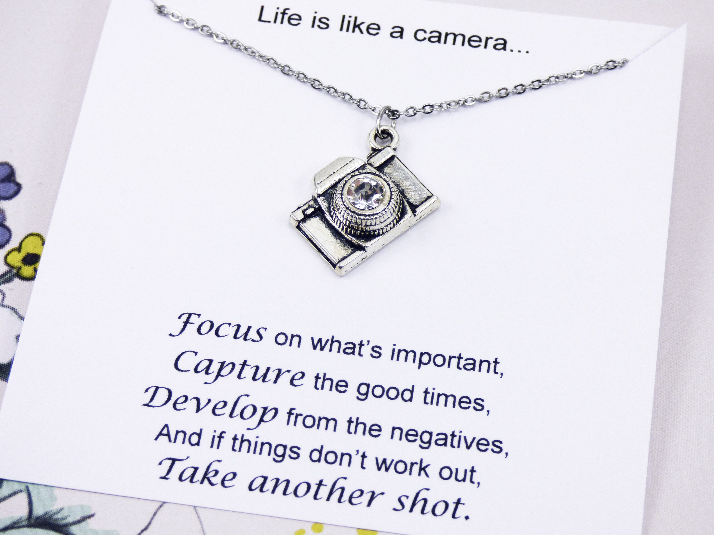 Silver Camera Necklace Camera Jewelry 
