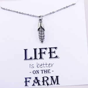 Farm Jewelry, corn cob necklace, farm girl jewelry with a message, farming necklace, meaningful necklaces, personalized, farmers