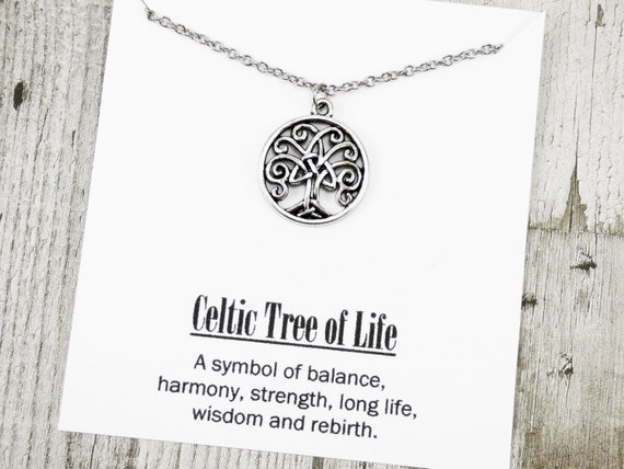 Silver Mother of Pearl Celtic Tree of Life Pendant