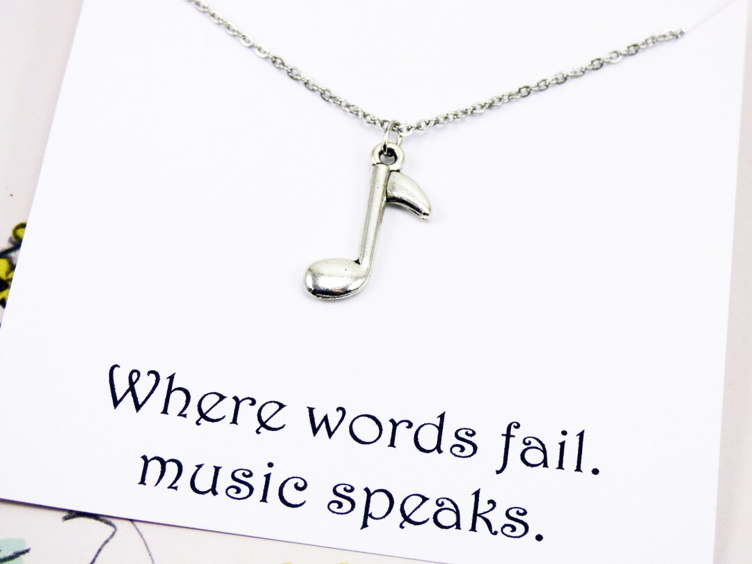 Music Note Necklace, Music Jewelry, Musician, Choir, Meaningful