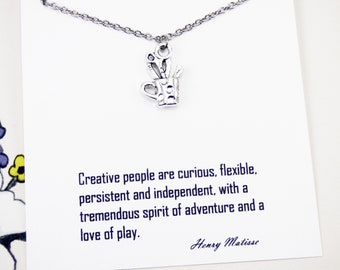 Artist Tools Ketting, cadeau voor kunstzinnige mensen, creatieve mensen geschenken voor kunstenaars die tekenen, geschenken voor schilders, presenteert inspirerende sieraden