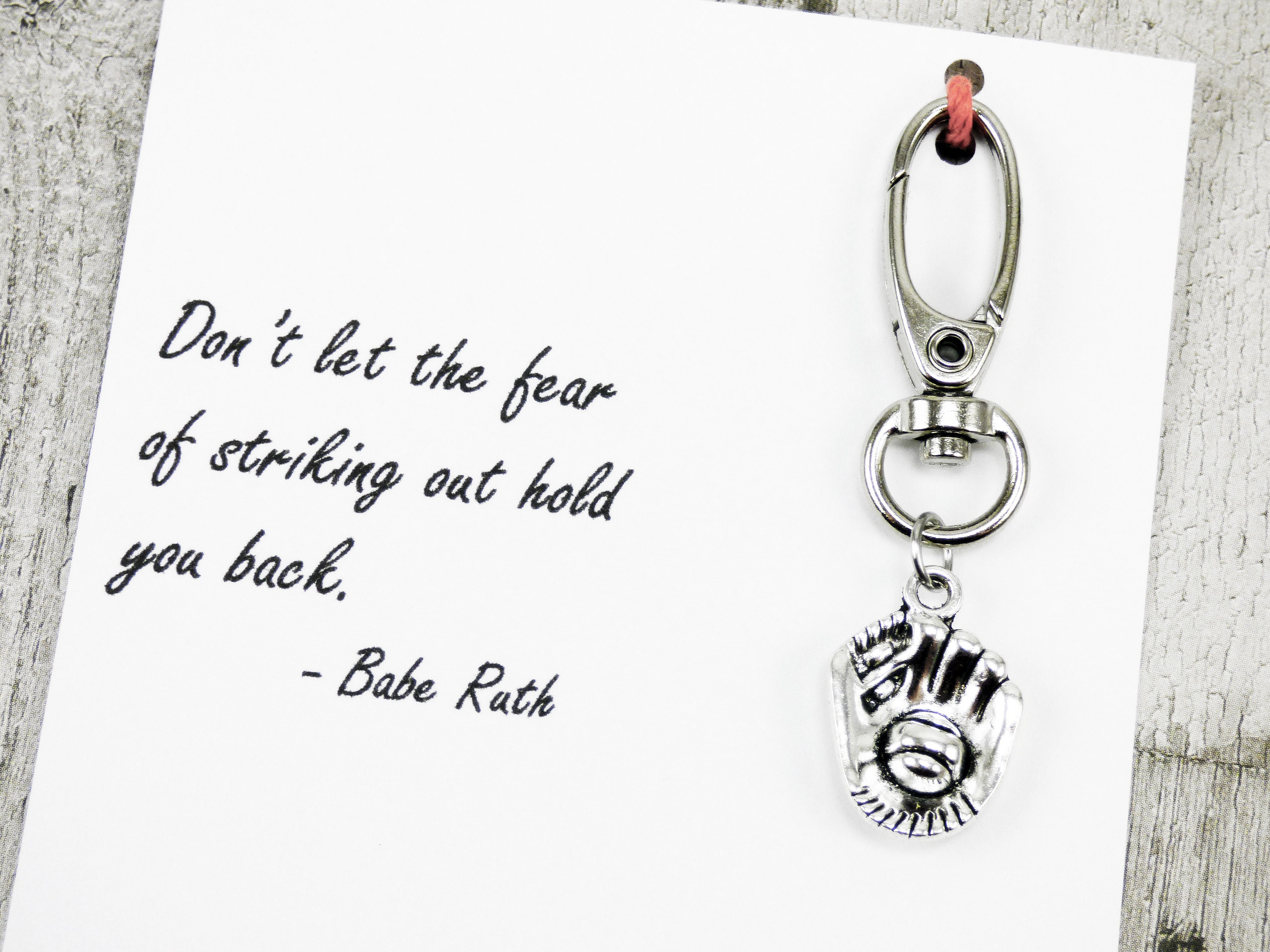 Motivational Baseball-Themed Keychains for Chic Baseball Sluggers