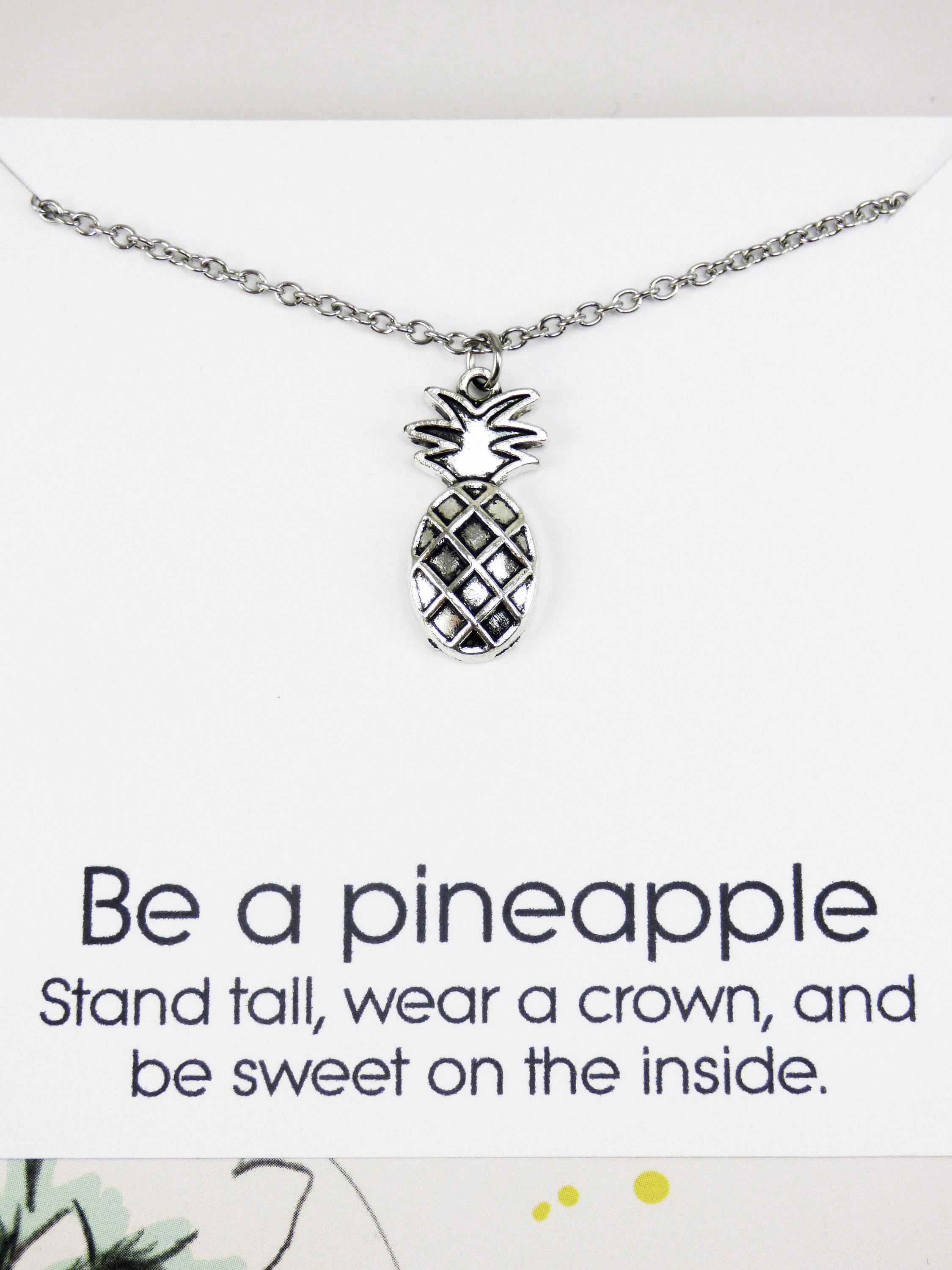 Pineapple Pendant Necklace silver pineapple jewelry Etsy