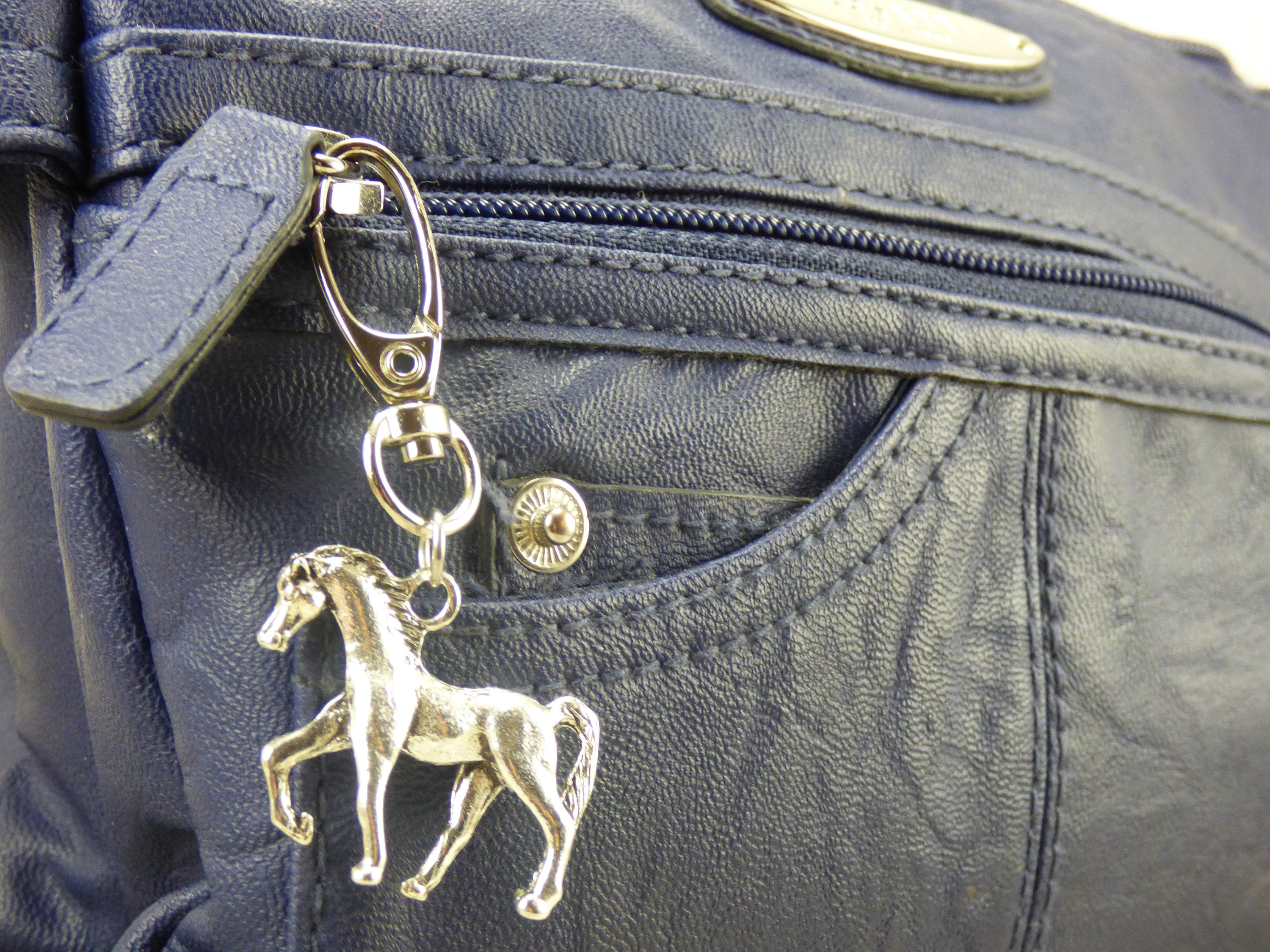 Portachiavi Cavallo Divertente Con Scritta Inglese - Regalo Per Amanti Animali In Acciaio Inox Argento - 3