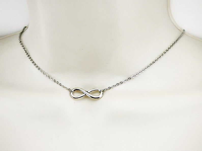 Silver Infinity Necklace Meaning Love Eternity Necklace Etsy