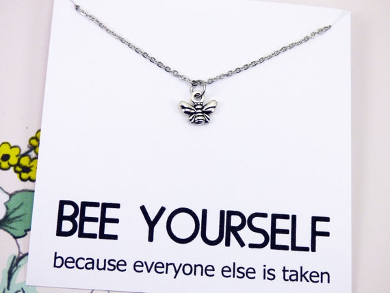 Honey Bee Necklace With Meaning, encouragement jewelry, meaningful  necklaces, inspirational jewelry with meaning, bff, friendship presents