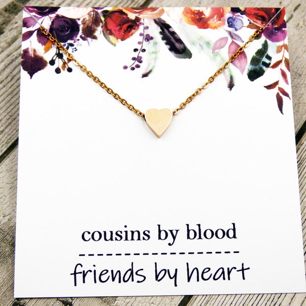 Cousin Necklace, Cousins Jewelry, Small Gifts for Cousins Birthday Gifts, Cousin Presents, stainless steel, gold, rose gold, silver