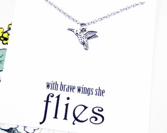 Kolibri Kette Silber, Kolibri Geschenkideen, Geschenke für Kolibri Liebhaber, inspirational, bedeutungsvoll, motivierend, personalisiert