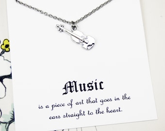 Collar de violín, regalos de violín para profesores de violín, música de joyería de violín, regalos para músicos, joyas personalizadas e inspiradoras, significativas