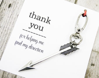 Arrow Keychain, mentor gifts, thank you teacher gift, meaningful keychain gift for friends, appreciation gifts for him, coach bag charm