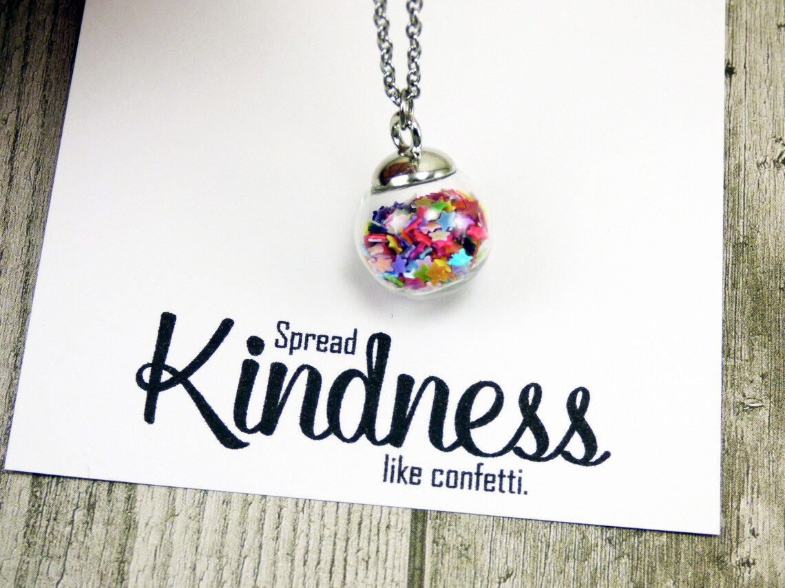 Spread Kindness Like Confetti Necklace short kindness quotes Etsy