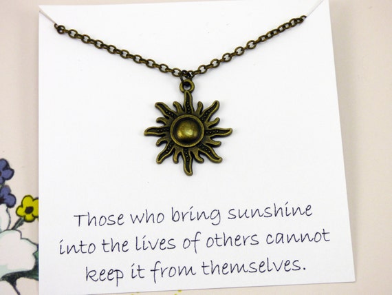 Sun Necklace Sunshine Jewelry Inspirational Necklace With