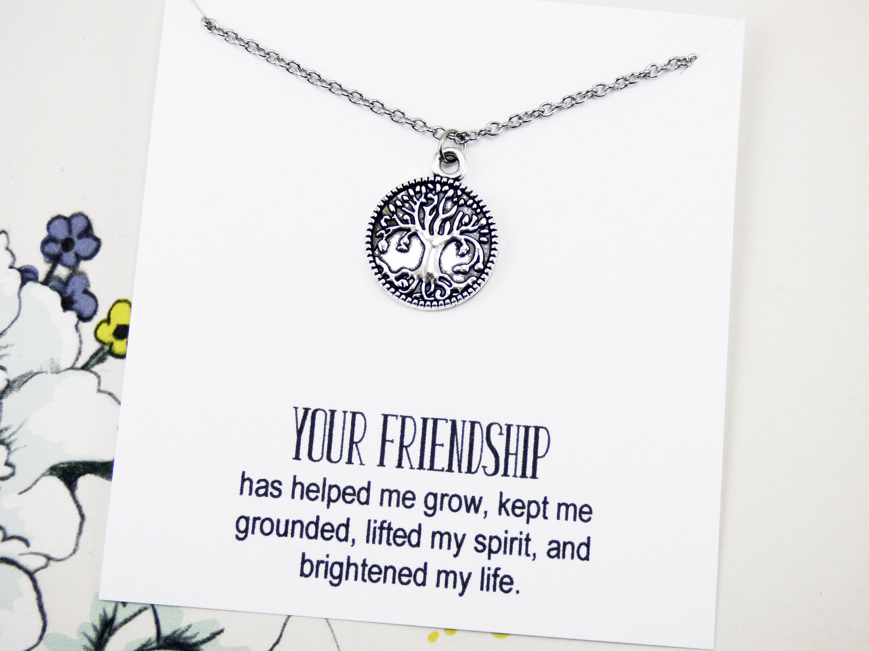 Tree Necklace Meaning Quotes Friendship Necklaces Tree of - Etsy Denmark