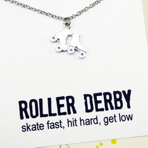 Rullskridskohalsband, roller derby-presenter, rullskridskoåkningssmycken, derbytjejer, inspirerande halsband med mening, motivationspresenter bild 2
