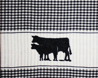 Cattle Cow Calf Towel Ranch Farm House Show Decor