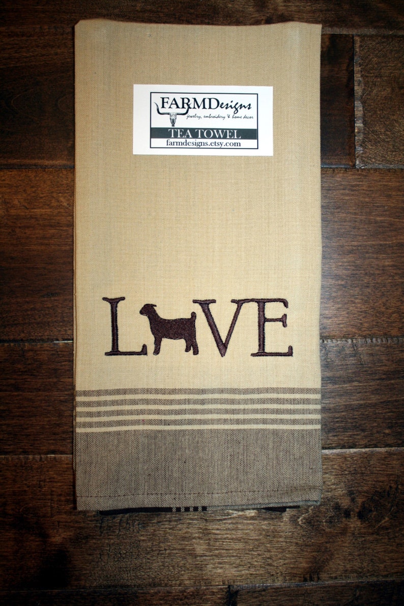 Goat kitchen towel goat decor goat lover 4H goat Etsy