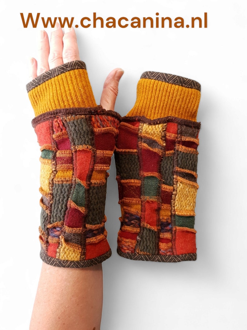 gevoerde vingerloze handschoenen armwarmers polswarmers op verzoek gemaakt afbeelding 5