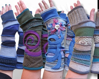 gevoerde vingerloze handschoenen armwarmers polswarmers op verzoek gemaakt!