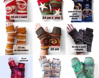 gevoerde vingerloze handschoenen armwarmers polswarmers op verzoek gemaakt!